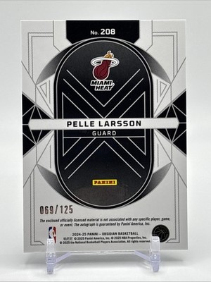 2024-25 Panini Obsidian Rookie Jersey Autographs #208 Pelle