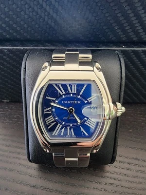 Rare Blue Dial Cartier Roadster Men Watch Excellent condition | eBay
