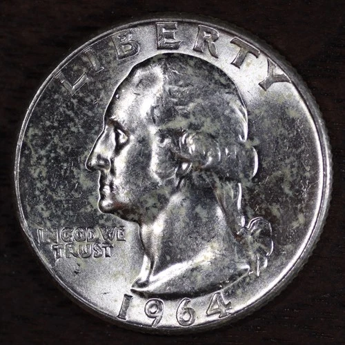 1964 P • Washington Quarter 25C - SUPERB BU+++ MINT-STATE - 90% Silver USA #11