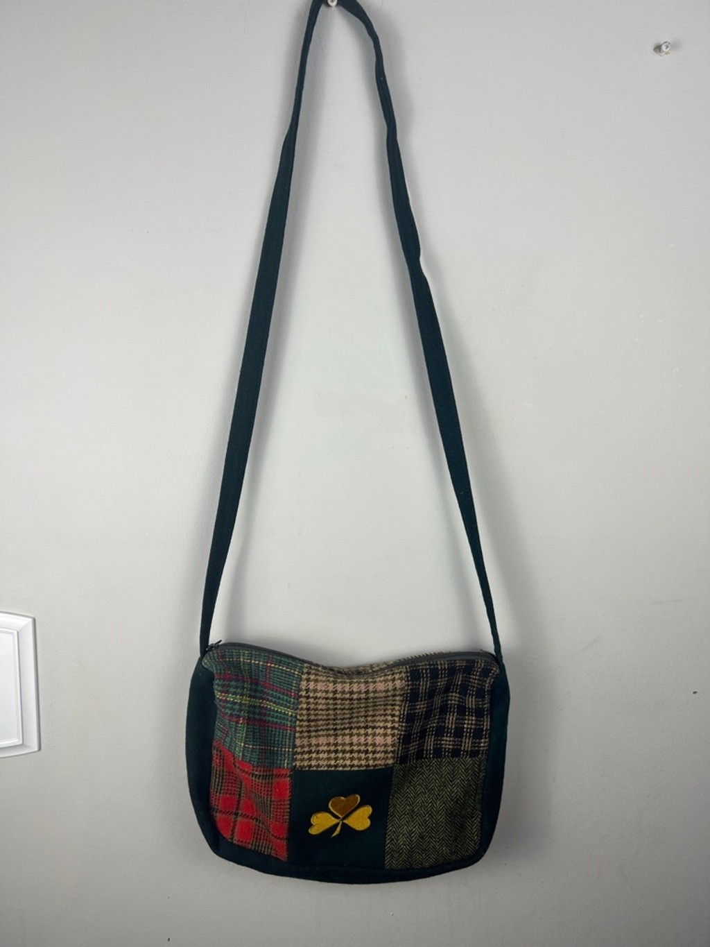 Wool Patchwork Clover Shoulder Bag – Vintage Styl… - image 2