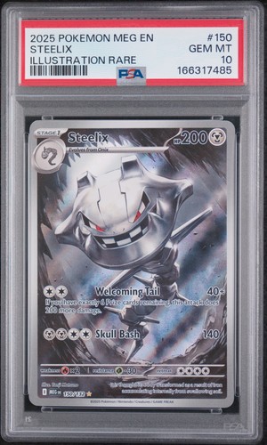 2025 POKEMON MEG EN-MEGA EVOLUTION ILLUSTRATION RARE #150 STEELIX PSA 10