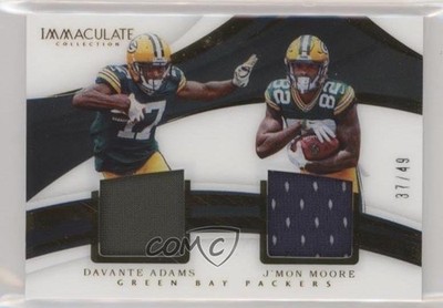 2018 Immaculate Dual Jerseys 37/49 Davante Adams J'Mon Moore Rookie RC lt0