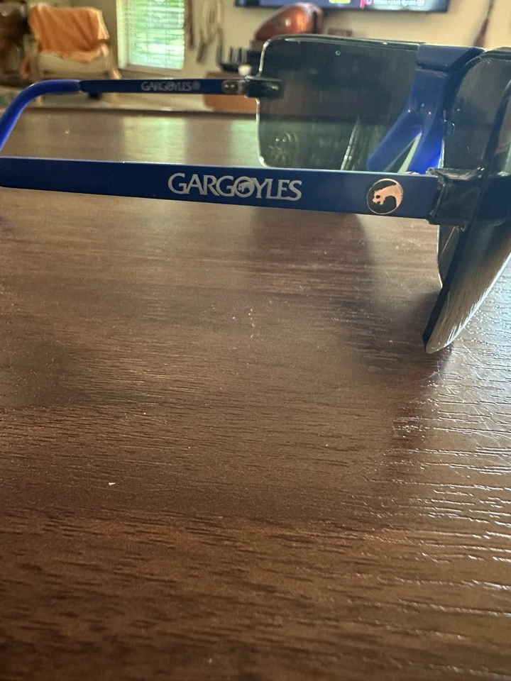 Gargoyles Mens Vintage Blue Wraparound 80s Terminator Sunglasses 85mm - Image 3 of 4