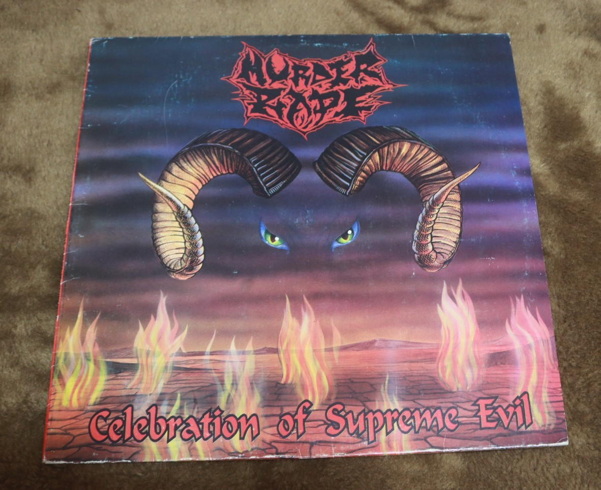 LP MURDER RAPE Celebration Of Supreme Evil 1994 First Pressing Insert Black Meta