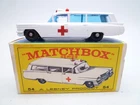 VINTAGE MATCHBOX LESNEY No.54b CADILLAC AMBULANCE IN ORIGINAL BOX 1965