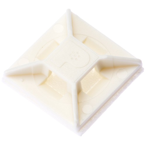 Mount base with rubber adhesive tape, white, 100 pieces, 12.7mm x 12.7mm - 第 1/2 張圖片