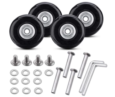 Set of 4 Luggage Suitcase Replacement Wheels Repair Axles Repair Kit