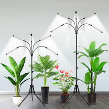 Indoor Plant Grow Lights, 2-Pack Full Spectrum with Timer  Adjustable Stand