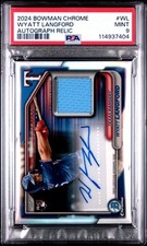 2024 Bowman Chrome Wyatt Langford RC Rookie Patch Auto RPA #/150 PSA 9 Relic
