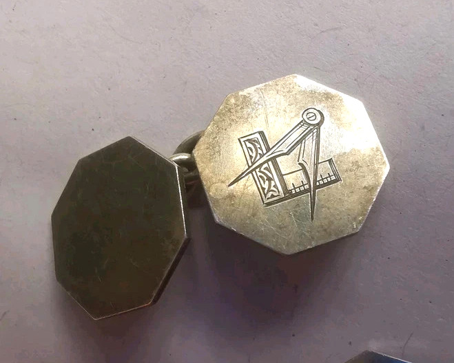 ANTIQUE MASONIC MARKED SOLID STERLING SILVER SQUA… - image 2