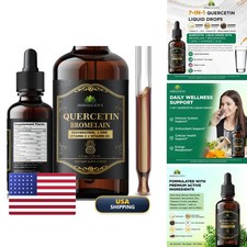 HERBALICIOUS Quercetin Bromelain Liquid Resveratrol, Zinc, Vitamin C & D3
