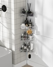 Corner Shower Caddy Tension Pole: Aluminum Shower Caddy Rod with Stainless St...