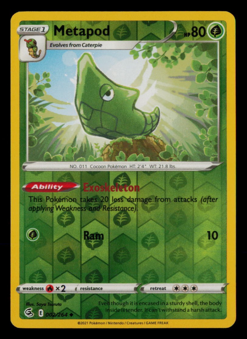 Metapod 002/264 Uncommon Fusion Strike Pokemon Reverse Holo Near Mint