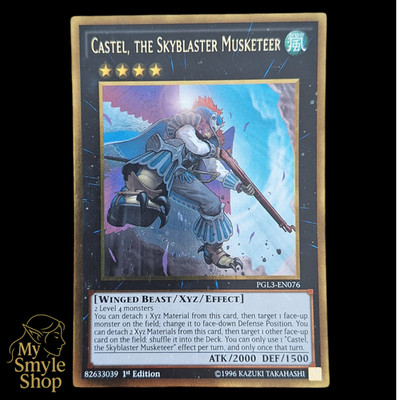 YuGiOh - Castel, the skyblaster Musketeer - PGL3-EN076 Gold Rare 1st Ed. EN & NM