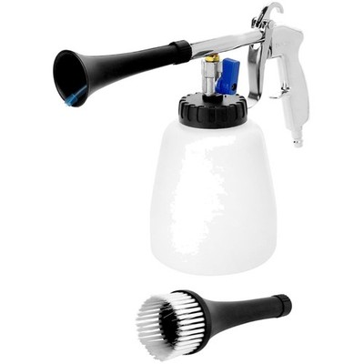 Druckluft Reinigungspistole mit Schaumflasche und Bürste für Autoinnenraum