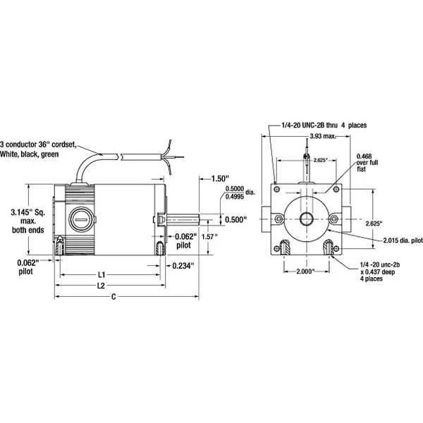Dayton 4Z140e Dc Motor, Pm, Tenv, 1/8 Hp, 1800 Rpm, 90Vdc - Image 2 of 2