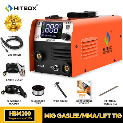 200A 3 in1 MIG Stick Lift TIG Welder,Flux Cored MIG Welding Machine for Home DIY