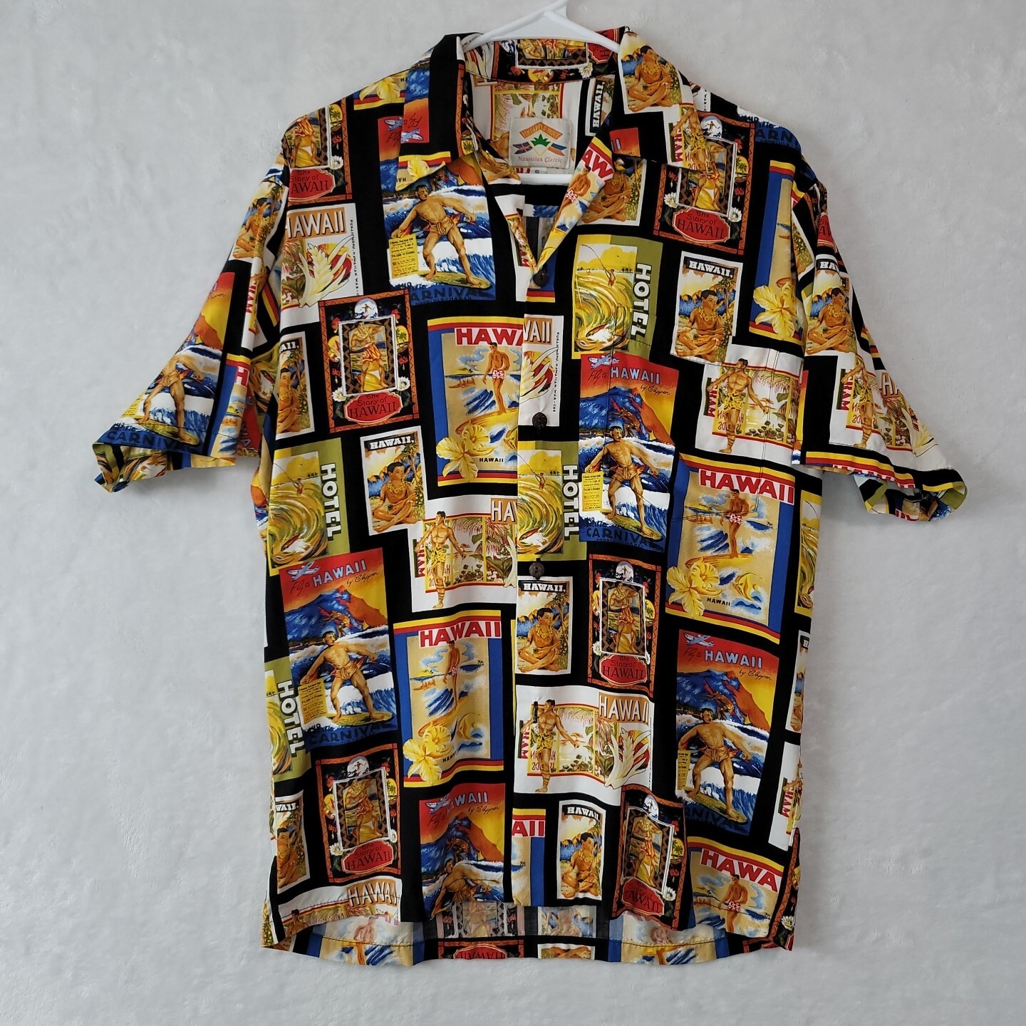Rare Pineapple Juice Men's Hawaiian Shirt Travel Surfer Poster Print Size Small