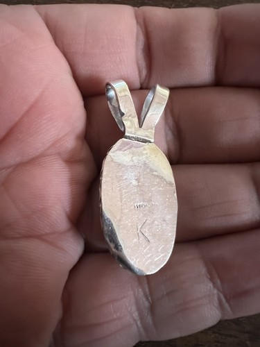Native American Navajo Pendant Nice White Buffalo Turquoise Pendant WOW Zuni # Z - Picture 10 of 10