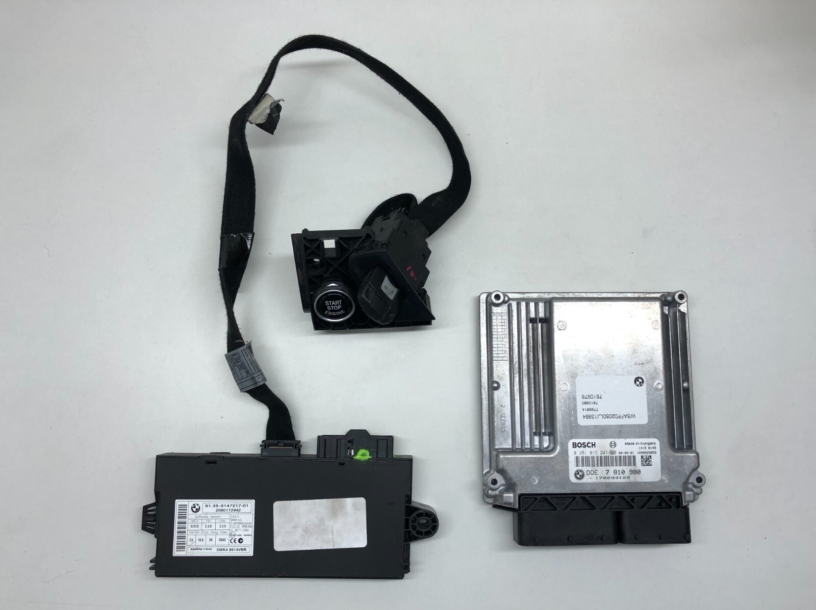 BMW E70 X5 Engine ECU Key Ignition 6967675 DDE 7810980 CAS3 9147217