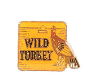 Vintage Wild Turkey Souvenir Enameled Pin Excellent Condition 3/4 Inch Square