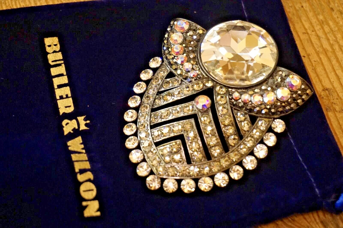 Butler and Wilson Crystal deco Brooch