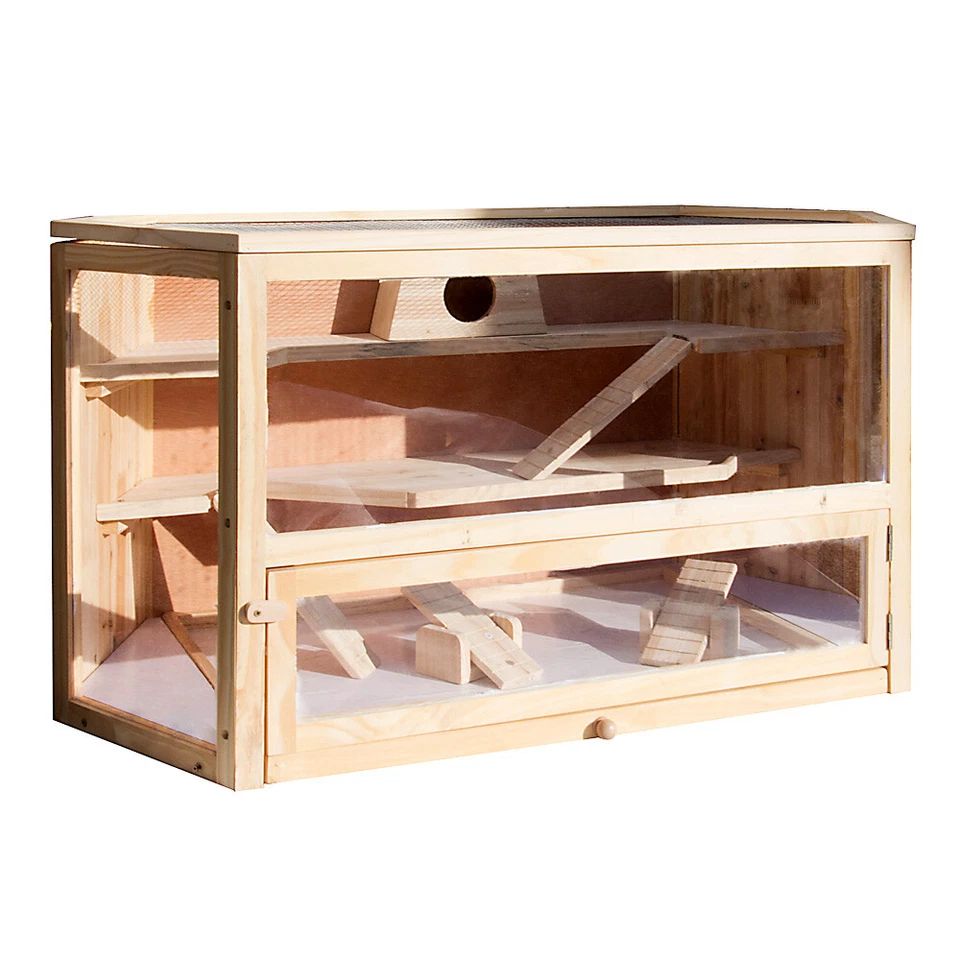 Cage pour rongeur Clapier Lapin Abri pour petits animaux Bois Hamster Étable - Photo 3/4