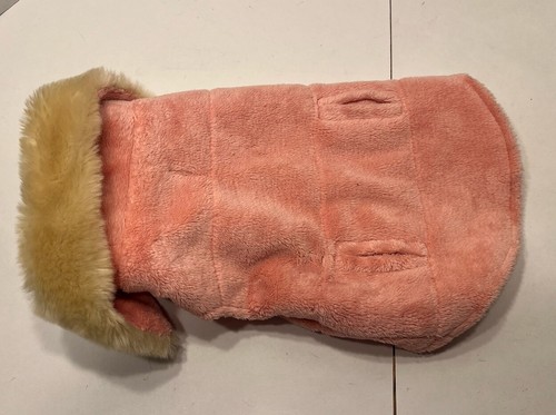 Boots And Barkley Pink Dog Coat With Tan Fur Collar Size Small 2005