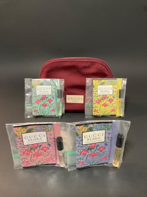 GUCCI  FLORA : GORGEOUS  WOMENS FRAGRANCE VARIETY 4-SAMPLE GIFT