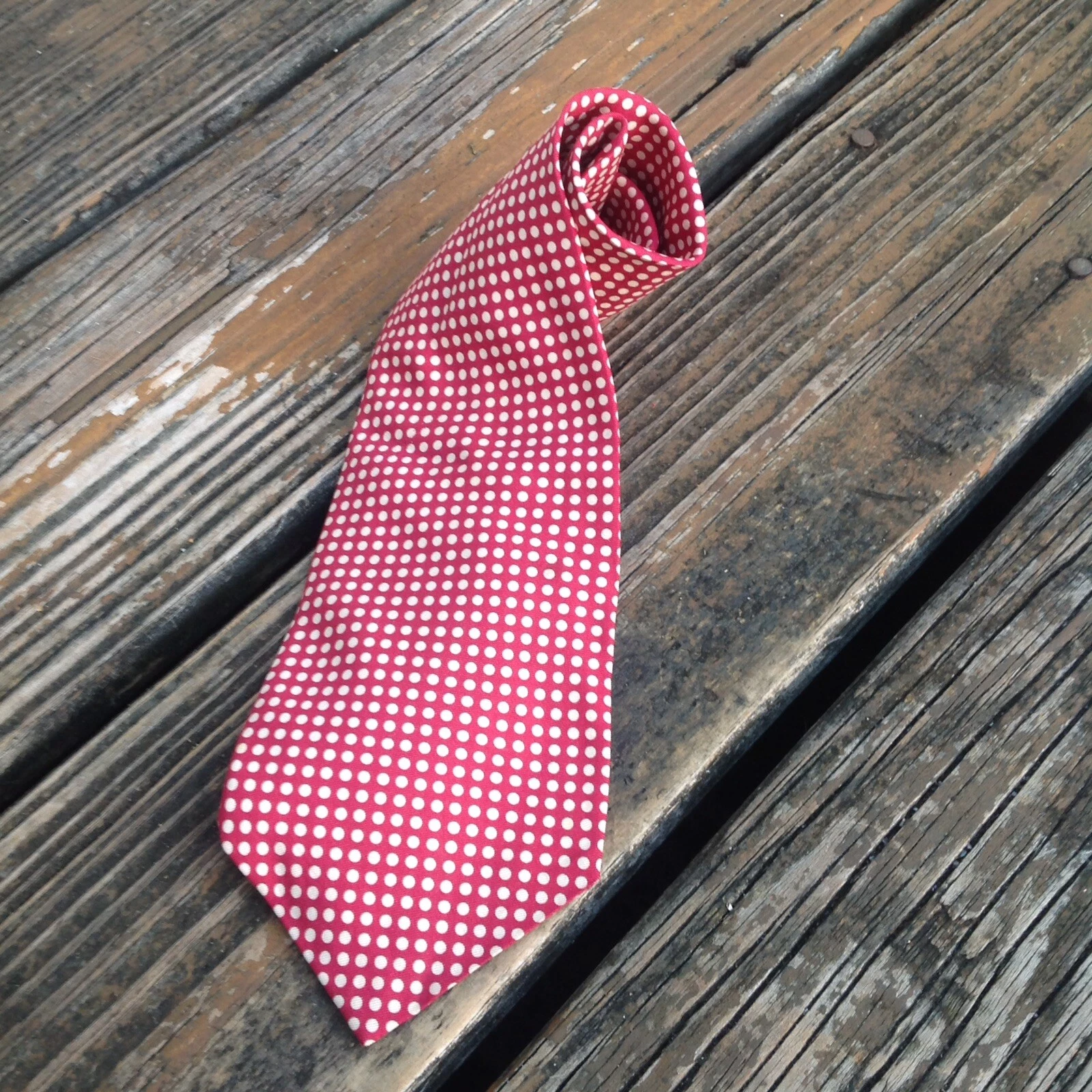 Cravatta uomo Burberrys Of London rossa a pois seta cravatta abito cerchi