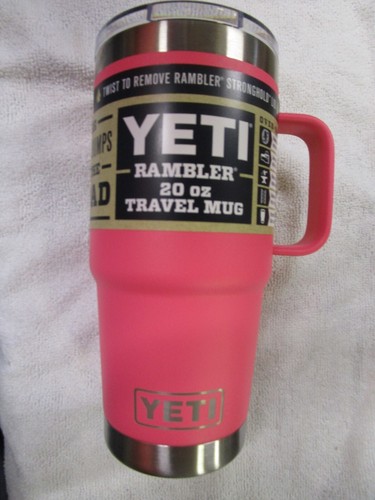 YETI Rambler 20 oz. travel mug stainless steel insulated stronghold lid Pink
