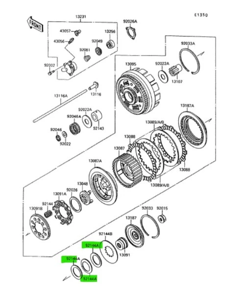 Limitador de resorte KAWASAKI VULCAN 1500 CLASSIC VN1500 92144-1188 genuino JDM OEM Foto 2 de 2