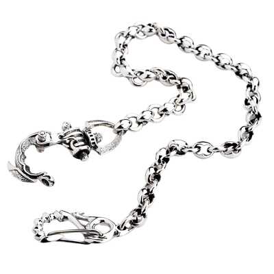 小物 Silver 925 wallet chain Skull Blossom Silver Biker Wallet Chain - Bikerringshop