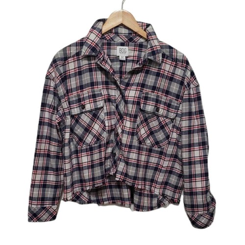 BDG Flannel Cropped Button Down Shirt 