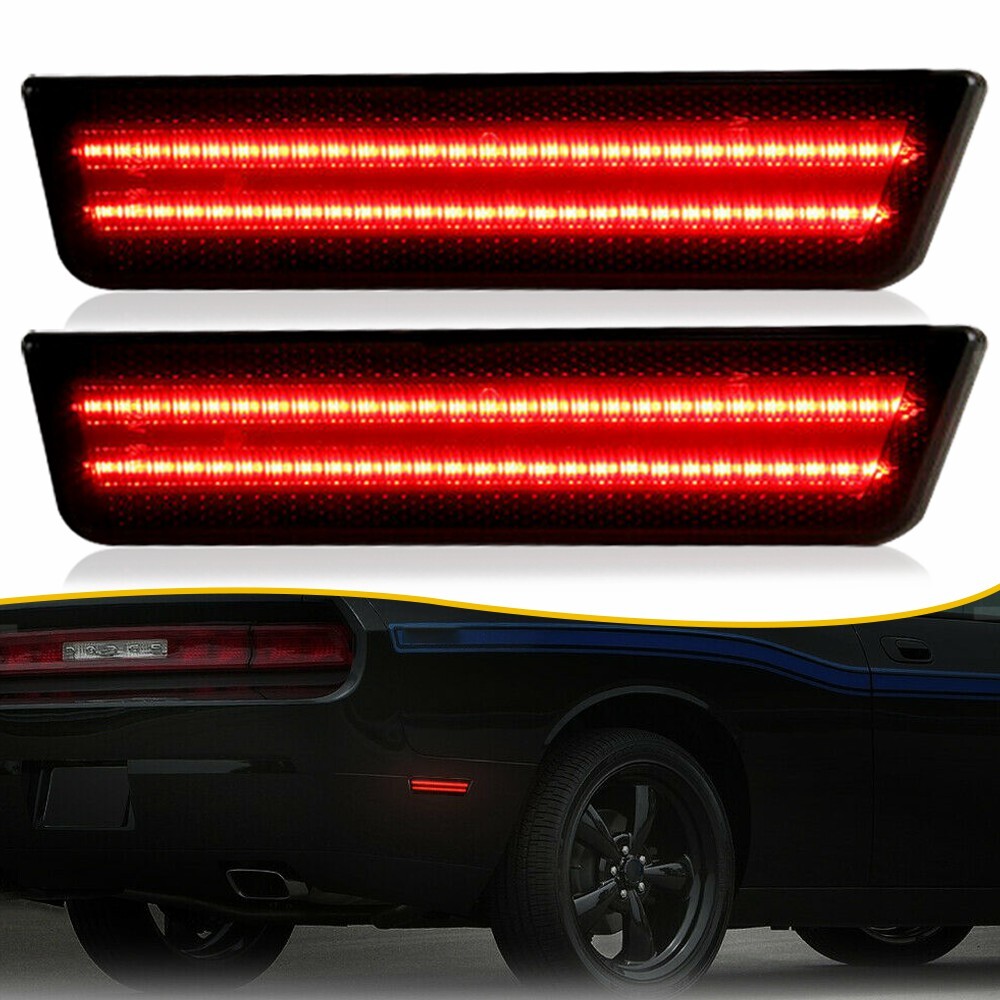 2X Red LED Side Marker Lights for 08-14 Dodge Challenger