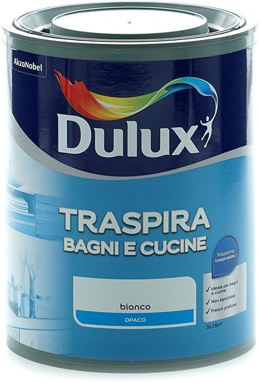 Dulux Pittura per Interni Traspirante Forte Umidità 1 l (Confezione da 1)