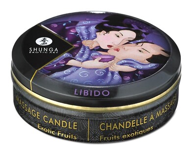 EXOTIC FRUITS SHUNGA LIBIDO SCENTED MASSAGE SOY CANDLE 1 oz