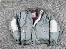VTG Members Only Bomber Jacket Adult 44 Long Gray Stadium Club Down Insulation