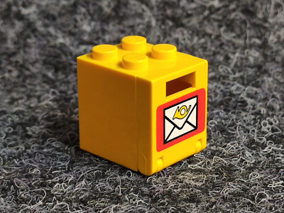 Lego 4345apx1 + 4346apx1 Briefkasten gelb bedruckt 2x2x2 - Post Postkasten - T3