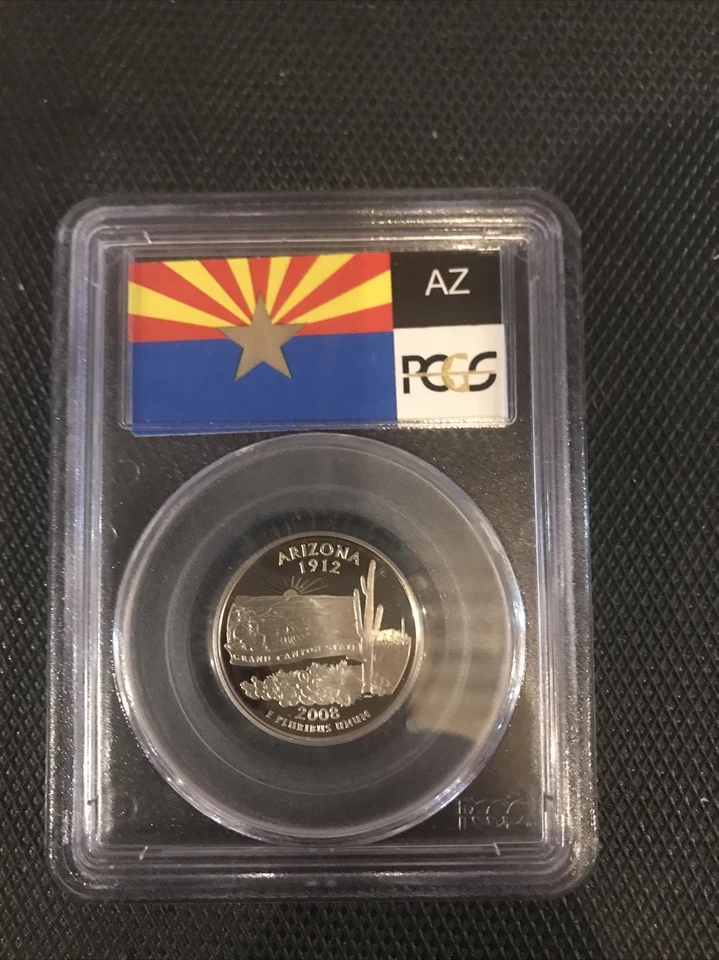 2008-S Arizona State Quarter PCGS PR69DCAM FLAG LABEL p2 NEAR Perfect - Image 2 of 2