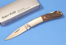 Rite EDGE 210217-2 Single Bolster Rich grain wood lockback knife 2 1/2" closed 