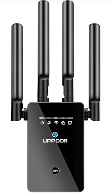 Uppoon 2024 WiFi Extender Signal Booster, Long Range Internet Repeater Amplifier