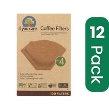 If You Care 4 Cone Coffee Filters - Brown 100 Count Pack of 12 