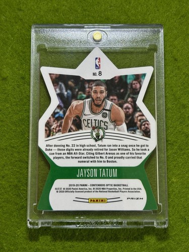 Jayson Tatum SILVER PRIZM DIE CUT WHITE SSP 2019 Contenders Optic SUPERSTAR SP - Picture 21 of 24