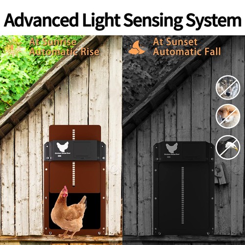 Automatische Hühnerklappe,Hühnerstalltür,Elektrische Lichtsensor Hühnerstall Tür - Bild 13 von 16