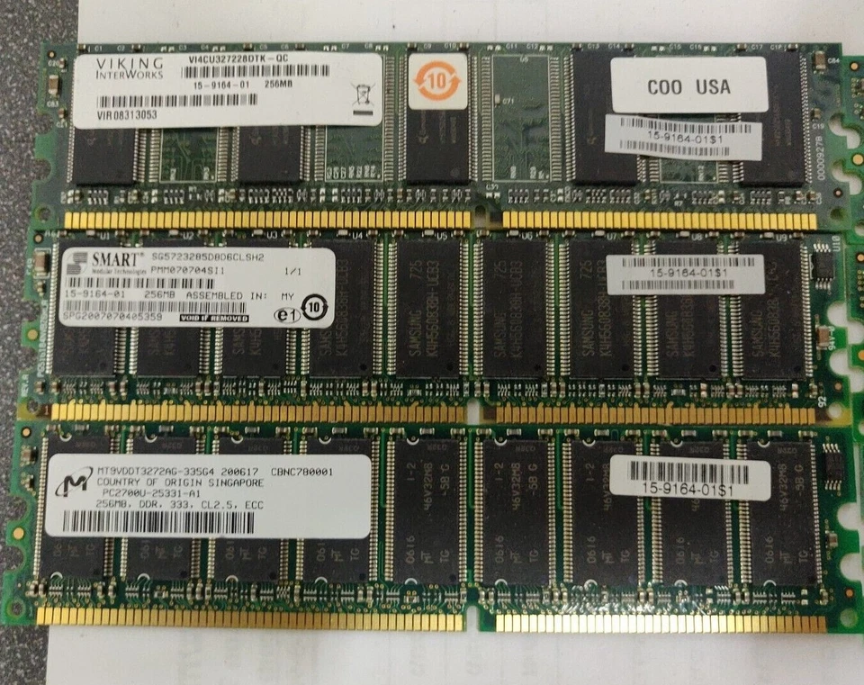6x Cisco 15-9164-01 256MB PC2700U Memory Modules for ASA5510 ASA5520 ASA5540  - Image 2 of 3