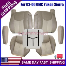 For 2003-2006 GMC Yukon Front Seat & Armrest Cover Tan With Driver Foam Cushion