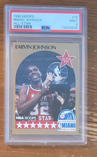 1990 Hoops #18 Magic Johnson All Star PSA 9 Los Angeles Lakers (B)