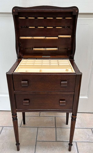 Beautiful Antique CASWELL RUNYAN Co Perfect Sewing Cabinet or End Table