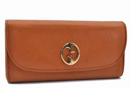 Authentic GUCCI Double G Leather Long 
